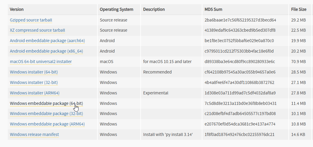 downloading python