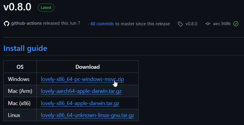 lovely-injector github releases page